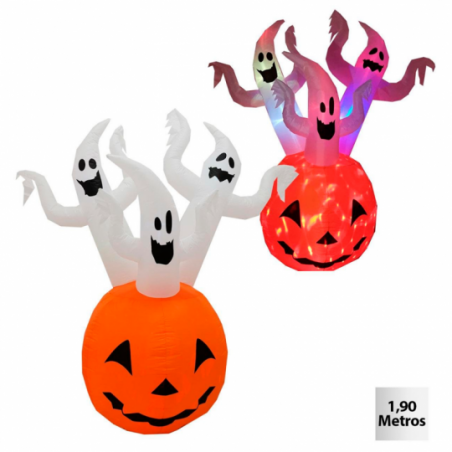 Inflável Família Fantasma LED BIV 1,9m Decoração Halloween - Compre Agora!