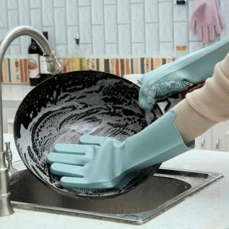 Par De Luvas Esponja Limpeza Em Silicone Multiuso - Feira da Madrugada SP
