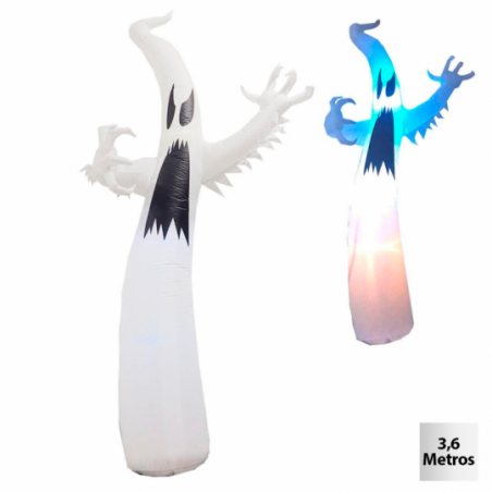 Fantasma Inflável Grande De LED BIV 3,6m Decoração Halloween - Compre Agora!