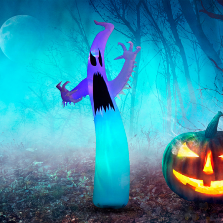 Fantasma Inflável Grande De LED BIV 3,6m Decoração Halloween - Compre Agora!