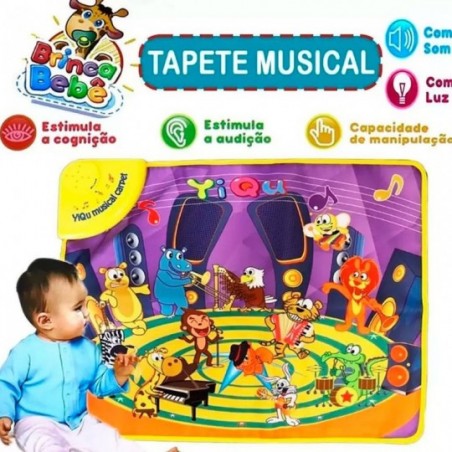 Tapete Musical Infantil Baby Sons De Animais Com Luz - Feira da Madrugada SP