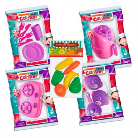 Kit Minha Cozinha Com Frutinhas 19 Peças De Brinquedo