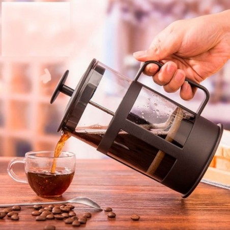 Cafeteira Manual Francesa Prensa Cremeira Café Chá Leite 600ml - Feira da Madrugada SP