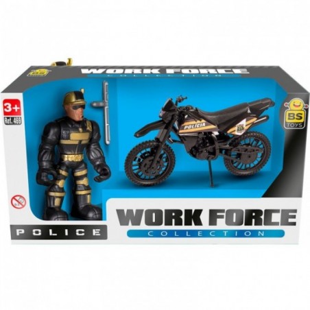 Kit Boneco + Moto Policial De Brinquedo Work Force Infantil - Feira da Madrugada SP