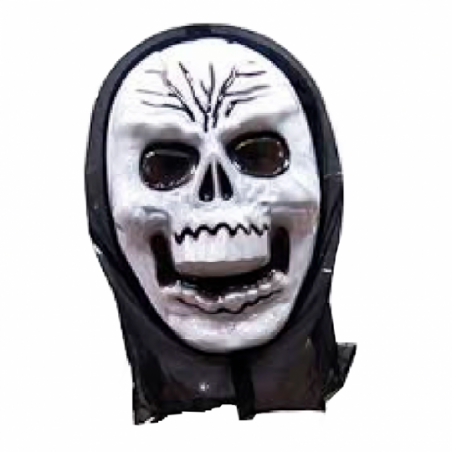 Máscara De Halloween Caveira Com Capuz Preto Fantasia