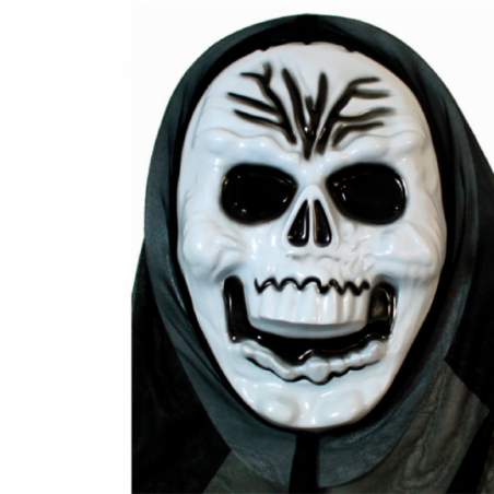 Máscara De Halloween Caveira Com Capuz Preto Fantasia