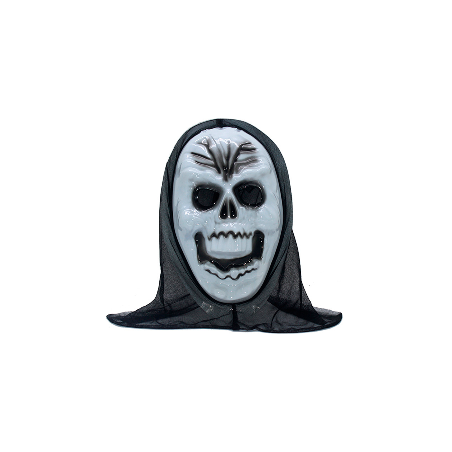 Máscara De Halloween Caveira Com Capuz Preto Fantasia