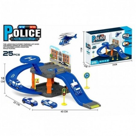 Estacionamento Estação Policial De Brinquedo Com 25 Peças - Feira da Madrugada SP