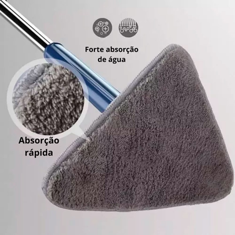 Refil Para Mop Triangular Com 2 Peças De Microfibra - Feira da Madrugada
