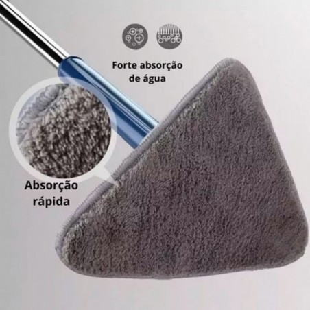 Refil Para Mop Triangular Com 2 Peças De Microfibra - Feira da Madrugada