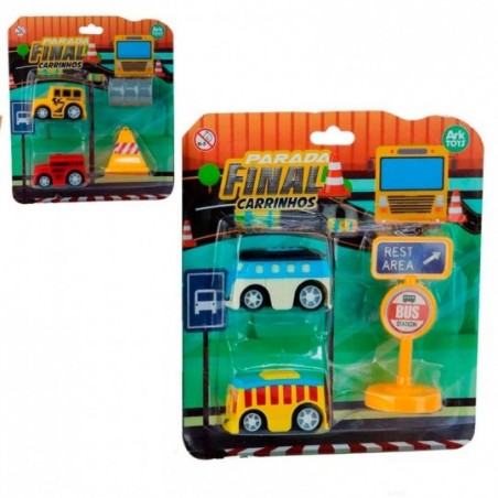 Kit Carrinhos Parada Final A Fricção Com Acessórios De Brinquedo - Feira da Madrugada SP