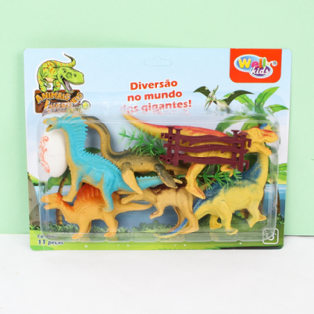 Conjunto Mini Brinquedo Dinossauro Com 11 Peças Wellkids - Compre Agora!