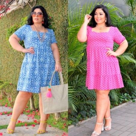 Vestido Boneca Curta Manga Princesa Decote Coração Três Marias - Feira da Madrugada SP