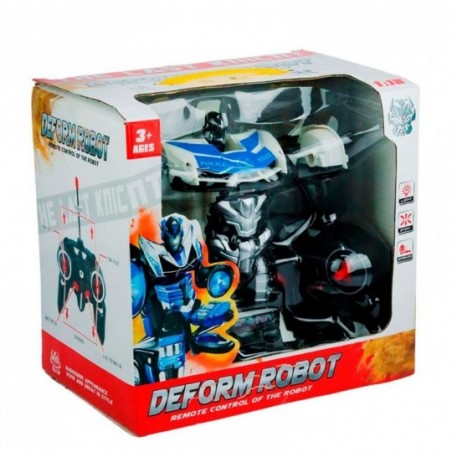 Carrinho Robo De Controle Remoto Deform Robot Policial Brinquedo - Feira da Madrugada SP