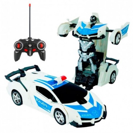 Carrinho Robo De Controle Remoto Deform Robot Policial Brinquedo - Feira da Madrugada SP