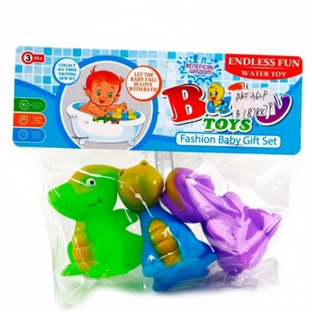 Kit 3 Dinossauros De Vinil Colorido Brinquedo Baby Infantil - Feira da Madrugada SP