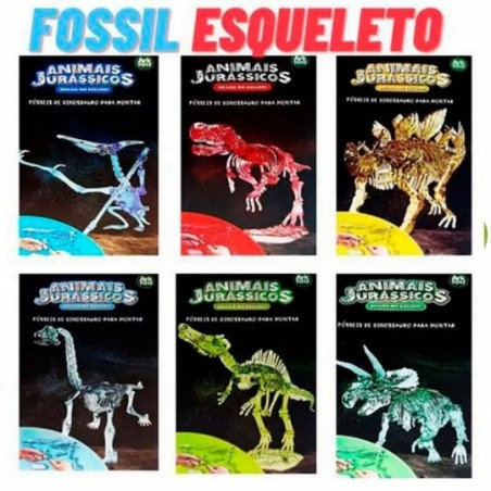 Fosseis De Dinossauro 3D Brilha No Escuro Brinquedo Infantil - Feira da Madrugada SP