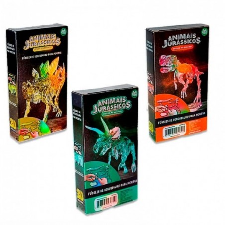 Fosseis De Dinossauro 3D Brilha No Escuro Brinquedo Infantil - Feira da Madrugada SP