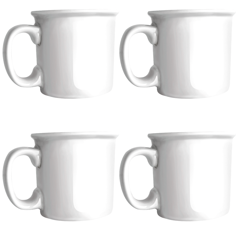 Conjunto 4 Canecas Porcelana 160 ML Xícaras Para Café Chá - Compre Agora!