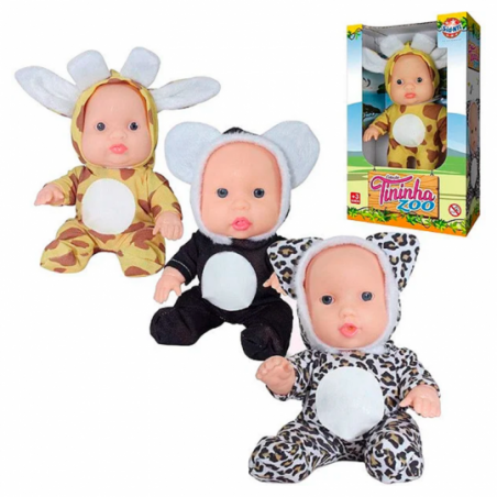 Boneca Tininha Zoo Bichinhos Girafa Urso Oncinha Sid-nyl - Compre Agora!