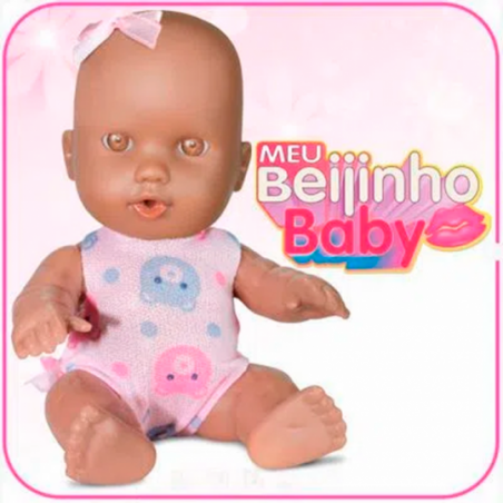 Boneca Meu Beijinho Baby Com Três Acessórios Negra