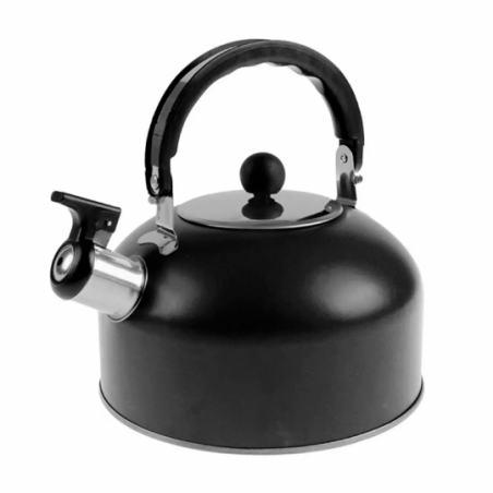 Chaleira Com Apito Em Aço Inox 2 Litros Preta Wellmix - Compre Agora!