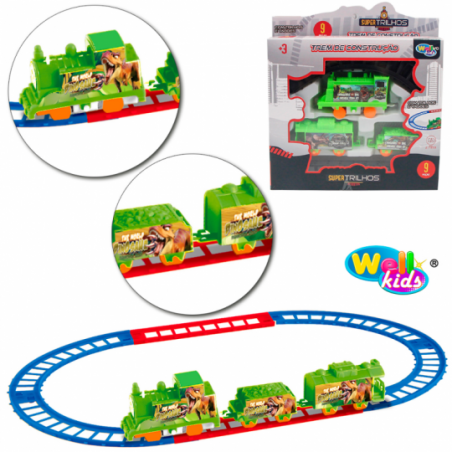 Trem De Construção Locomotivo Dino Super Trilhos 9 Peças - Compre Agora!