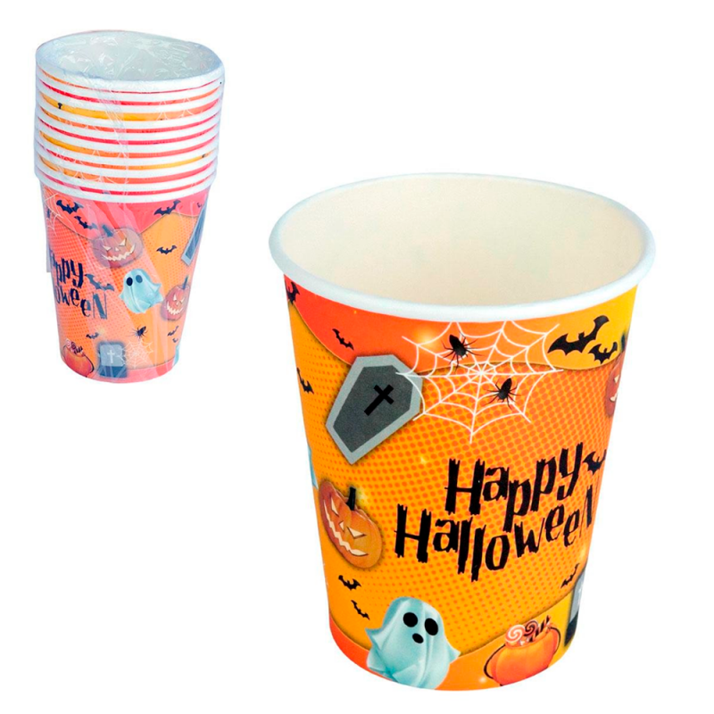 Kit 10 Copos De Papel 270ml De Fantasminhas Halloween - Compre Agora!