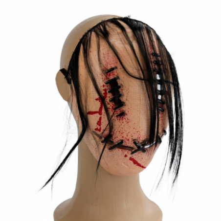 Máscara Assustadora Momo Com Cabelo Fantasia Halloween - Compre Agora!