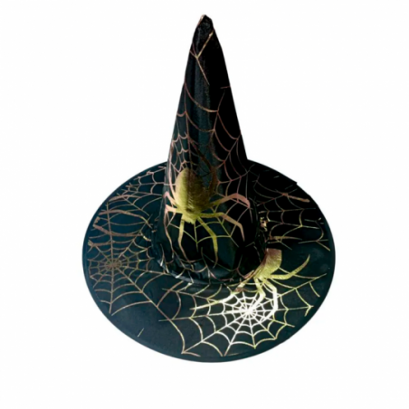 Chapéu de Bruxa Preto Com Teia Glitter Halloween - Compre Agora!