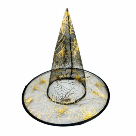 Chapéu de Bruxa Preto Com Teia Glitter Halloween - Compre Agora!