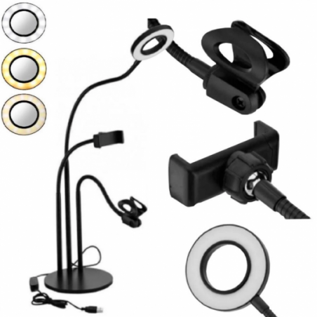 Suporte 3 Em 1 Para Gravações Ring Light Led De Mesa - Compre Agora!