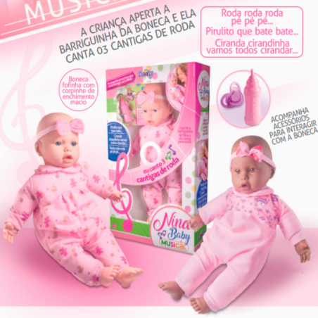 Boneca Infantil Nina Baby Negra Nova Toys Com Acessórios - Compre Agora!