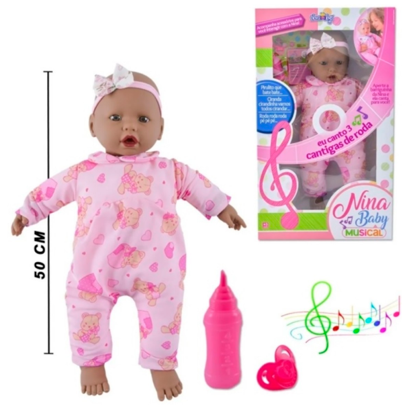 Boneca Infantil Nina Baby Negra Nova Toys Com Acessórios - Compre Agora!