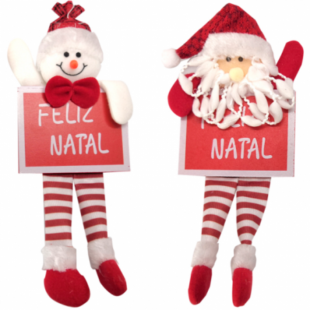 Enfeite De Pendurar Natal Papai Noel E Boneco De Neve - Compre Agora!