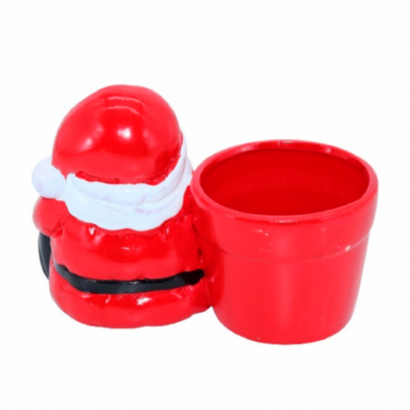 Enfeite Natal Porcelana Papai Noel Com Porta Vela Castical