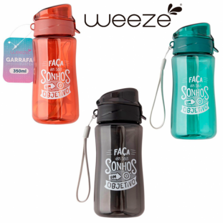 Garrafa Squeeze De Plástico 350ml Tampa Antivazamento - Compre Agora!