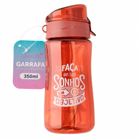 Garrafa Squeeze De Plástico 350ml Tampa Antivazamento - Compre Agora!