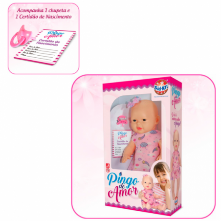 Boneca Pingo De Amor Com Certidão De Nascimento Sid-Nyl - Compre Agora!