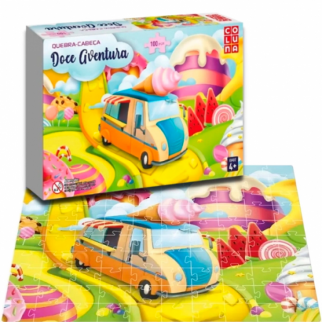 Brinquedo Quebra-Cabeça Doce Aventura Cartonado 100 Peças - Compre Agora!