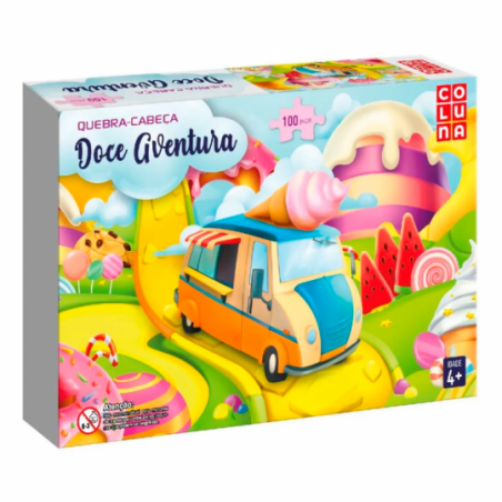 Brinquedo Quebra-Cabeça Doce Aventura Cartonado 100 Peças - Compre Agora!
