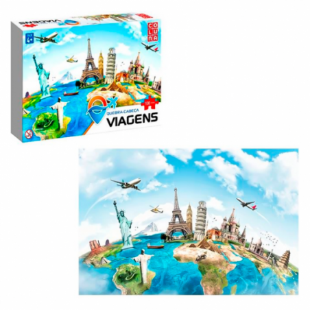 Brinquedo Jogo Quebra-Cabeça 100 Peças Tema Viagens - Compre Agora!
