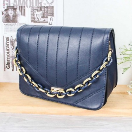 Bolsa Transversal Feminina Estruturada Detalhe Dourado - Compre Agora!