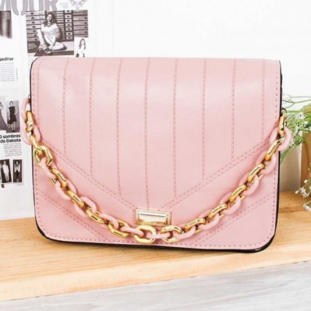 Bolsa Transversal Feminina Estruturada Detalhe Dourado - Compre Agora!