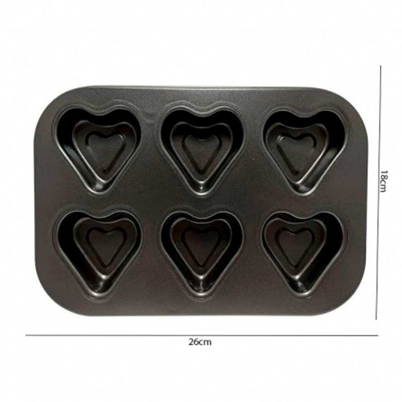 Forma De Coração Assadeira Para 6 Cupcakes 26X18X3 - Compre Agora!