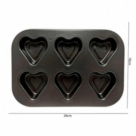 Forma De Coração Assadeira Para 6 Cupcakes 26X18X3 - Compre Agora!