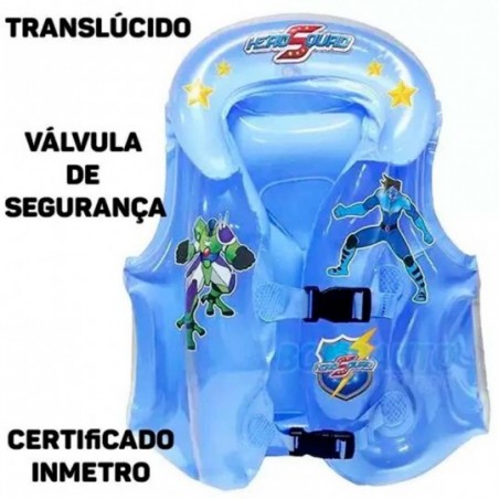 Colete Inflável Hero Squad Piscina Praia Infantil 40x45cm - Compre Agora!