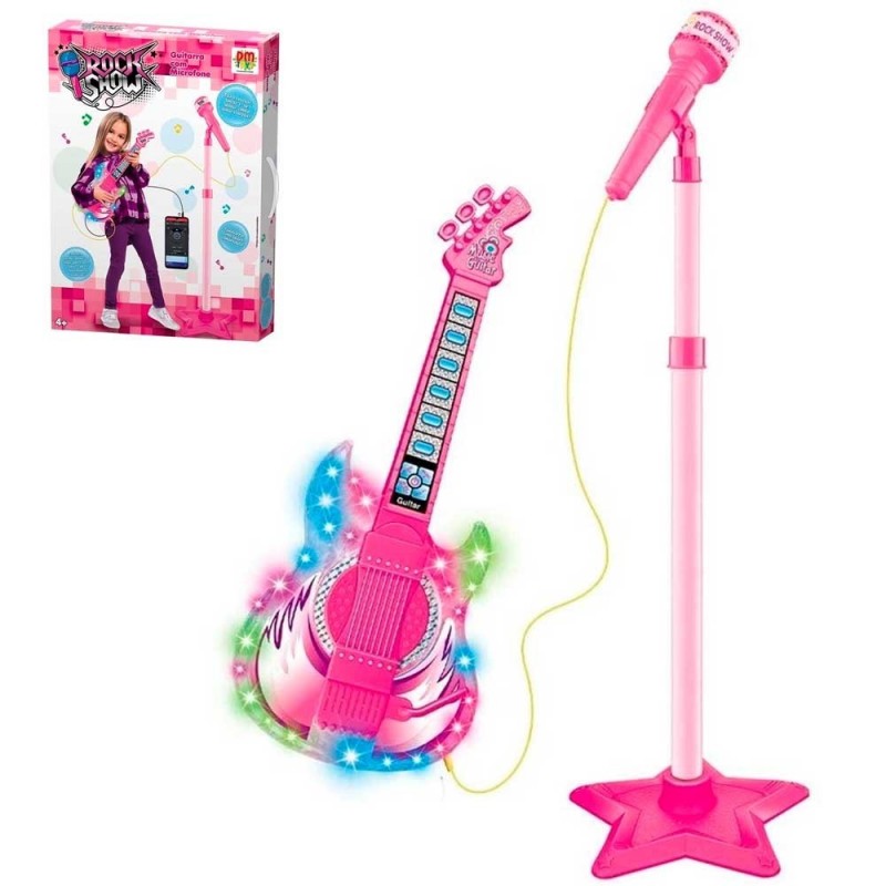 Kit Musical Com Guitarra Microfone Brinquedo Conexão MP3 - Compre Agora!