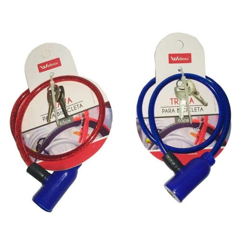 Trava Para Bicicleta Com Duas Chaves 65cm Múltiplas Funções - Compre Agora!