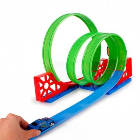 Pista Com Lançador Duplo 360° De 14 Peças Brinquedo - Feira Da Madrugada SP